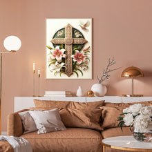 Load image into Gallery viewer, Diamond Painting - Full Round - Flower Cross (30*40CM)