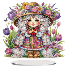 Load image into Gallery viewer, Acrylic Special Shape Flower Girl Desktop Diamond Art Kits for Home Office Decor