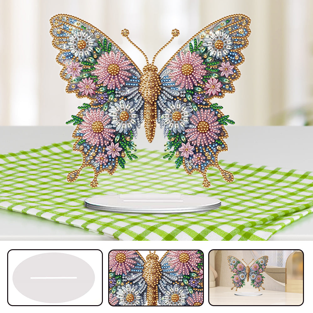 Acrylic Special Shape Flower Girl Desktop Diamond Art Kits for Home Office Decor