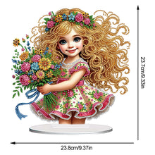 Load image into Gallery viewer, Acrylic Special Shape Flower Girl Desktop Diamond Art Kits for Home Office Decor