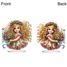 Load image into Gallery viewer, Acrylic Special Shape Flower Girl Desktop Diamond Art Kits for Home Office Decor