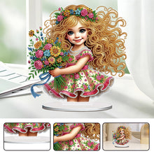 Load image into Gallery viewer, Acrylic Special Shape Flower Girl Desktop Diamond Art Kits for Home Office Decor