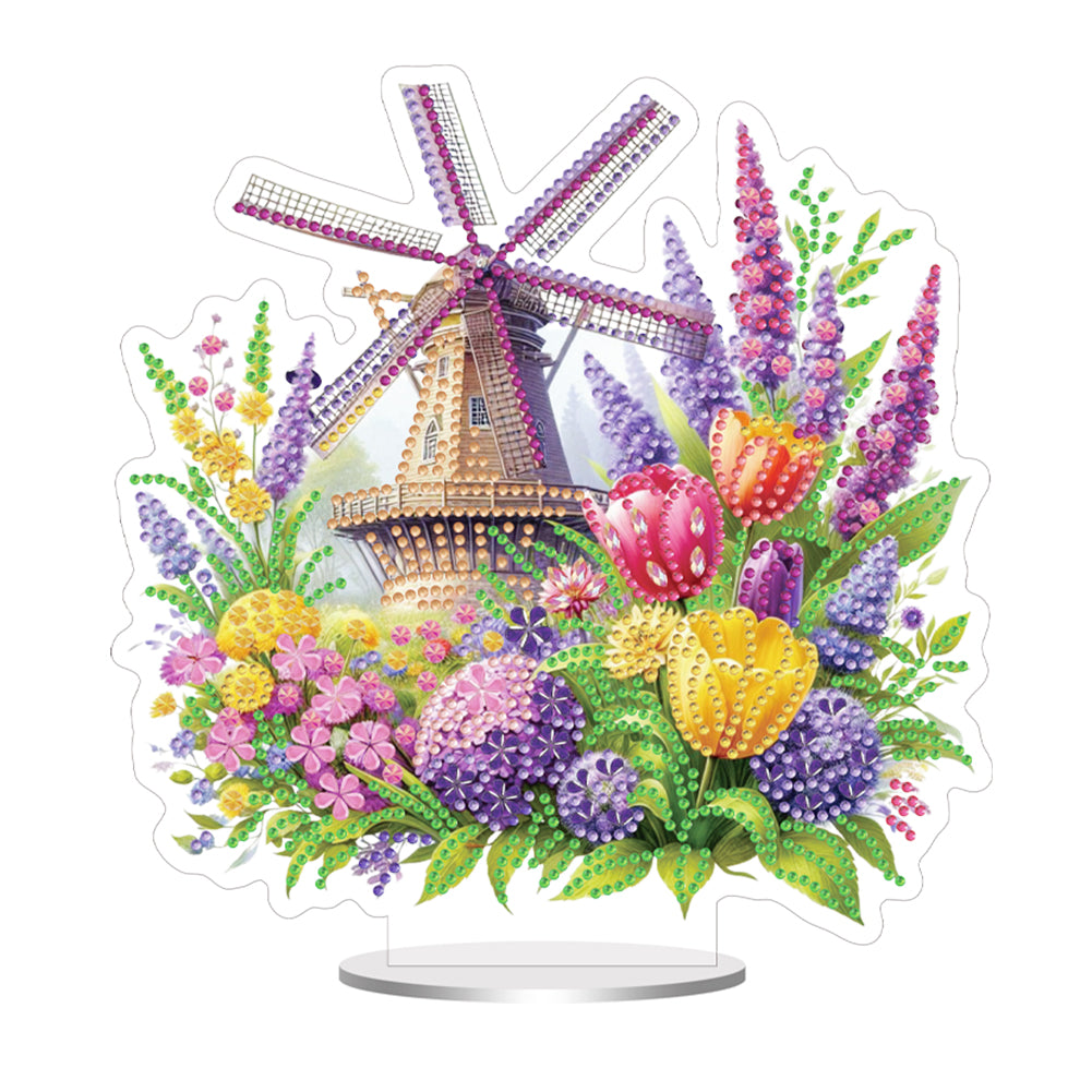 Acrylic Special Shaped Colorful Pattern Table Top Diamond Painting Ornament Kits