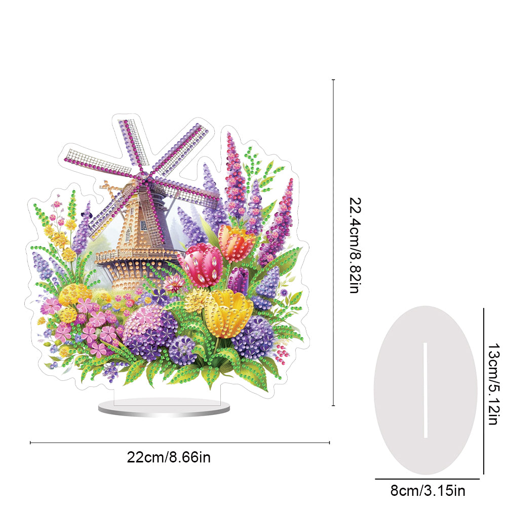 Acrylic Special Shaped Colorful Pattern Table Top Diamond Painting Ornament Kits