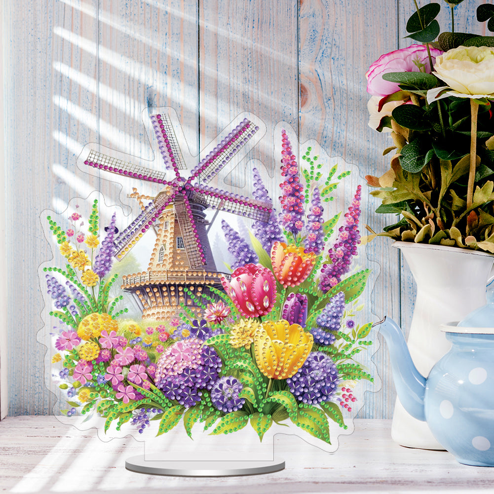 Acrylic Special Shaped Colorful Pattern Table Top Diamond Painting Ornament Kits