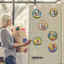 Load image into Gallery viewer, 6Pcs Acrylic Animals Diamond Painting Refrigerator Magnet for Fridge Whiteboards