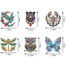Load image into Gallery viewer, 6Pcs Acrylic Animals Diamond Painting Refrigerator Magnet for Fridge Whiteboards
