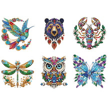 Load image into Gallery viewer, 6Pcs Acrylic Animals Diamond Painting Refrigerator Magnet for Fridge Whiteboards