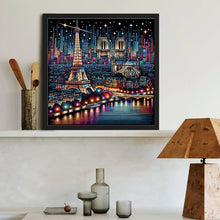 Load image into Gallery viewer, Diamond Painting - Full Round - Eiffel Tower With Stars (40*40CM)