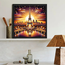 Load image into Gallery viewer, Diamond Painting - Full Round - Eiffel Tower At Dusk (40*40CM)