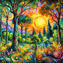 Load image into Gallery viewer, Diamond Painting - Full Round - Landscape Sunrise Forest (40*40CM)