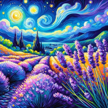 Load image into Gallery viewer, Diamond Painting - Full Round - Landscape Lavender Field (40*40CM)