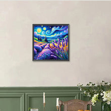 Load image into Gallery viewer, Diamond Painting - Full Round - Landscape Lavender Field (40*40CM)