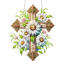 Load image into Gallery viewer, Cross Diamond Painting Hanging Pendant Rhinestone Diamond Art Window Pendants