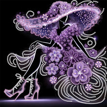 Load image into Gallery viewer, Diamond Painting - Partial Special Shaped - Elegant Lady (30*30CM)