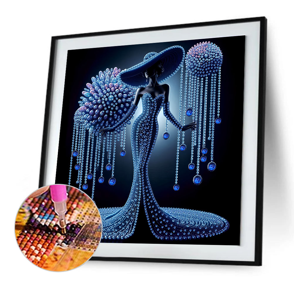 Diamond Painting - Partial Special Shaped - Elegant Lady (30*30CM)