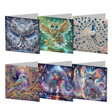 Load image into Gallery viewer, 6PCS DIY Diamond Art Greeting Cards Creative Birthday Card Kit Gifts (Animal)