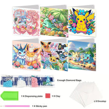 Load image into Gallery viewer, 6PCS DIY Diamond Art Greeting Cards Creative Birthday Card Kit Gifts (Cartoon)