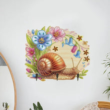 Load image into Gallery viewer, Wooden Wind Chime Snail Diamond Art Craft Wall Hooks A Row of 3 Hooks for Home