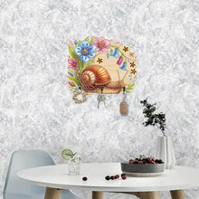 Load image into Gallery viewer, Wooden Wind Chime Snail Diamond Art Craft Wall Hooks A Row of 3 Hooks for Home