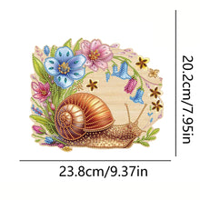 Load image into Gallery viewer, Wooden Wind Chime Snail Diamond Art Craft Wall Hooks A Row of 3 Hooks for Home