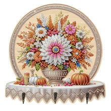 Load image into Gallery viewer, Wooden Bouquet Vase Diamond Art Craft Wall Hooks A Row of 3 Hooks for Beginners