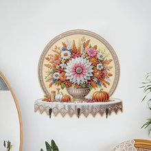 Load image into Gallery viewer, Wooden Bouquet Vase Diamond Art Craft Wall Hooks A Row of 3 Hooks for Beginners