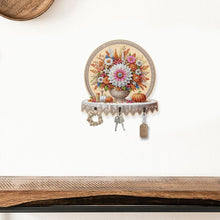 Load image into Gallery viewer, Wooden Bouquet Vase Diamond Art Craft Wall Hooks A Row of 3 Hooks for Beginners
