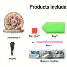 Load image into Gallery viewer, Wooden Bouquet Vase Diamond Art Craft Wall Hooks A Row of 3 Hooks for Beginners