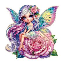 Load image into Gallery viewer, Wooden Elf Girl DIY Diamond Art Craft Wall Hooks A Row of 3 Hooks for Beginners