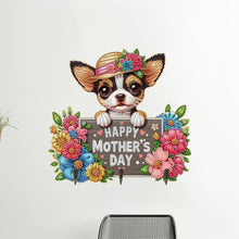 Load image into Gallery viewer, Wooden Chihuahua DIY Diamond Art Craft Wall Hooks A Row of 3 Hooks for Beginners