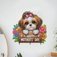 Load image into Gallery viewer, Wooden King Charles Cavalier DIY Diamond Art Craft Wall Hooks A Row of 3 Hooks