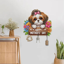 Load image into Gallery viewer, Wooden King Charles Cavalier DIY Diamond Art Craft Wall Hooks A Row of 3 Hooks