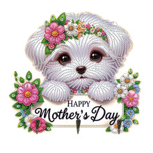 Load image into Gallery viewer, Wooden Maltese DIY Diamond Art Craft Wall Hooks A Row of 3 Hooks for Beginners