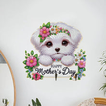 Load image into Gallery viewer, Wooden Maltese DIY Diamond Art Craft Wall Hooks A Row of 3 Hooks for Beginners