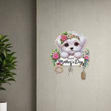 Load image into Gallery viewer, Wooden Maltese DIY Diamond Art Craft Wall Hooks A Row of 3 Hooks for Beginners