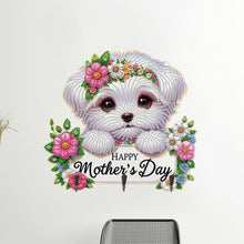 Load image into Gallery viewer, Wooden Maltese DIY Diamond Art Craft Wall Hooks A Row of 3 Hooks for Beginners