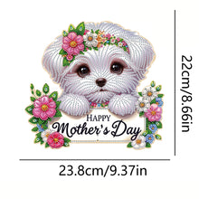 Load image into Gallery viewer, Wooden Maltese DIY Diamond Art Craft Wall Hooks A Row of 3 Hooks for Beginners