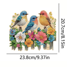 Load image into Gallery viewer, Wooden Three Birds Diamond Art Craft Wall Hooks A Row of 3 Hooks for Beginners