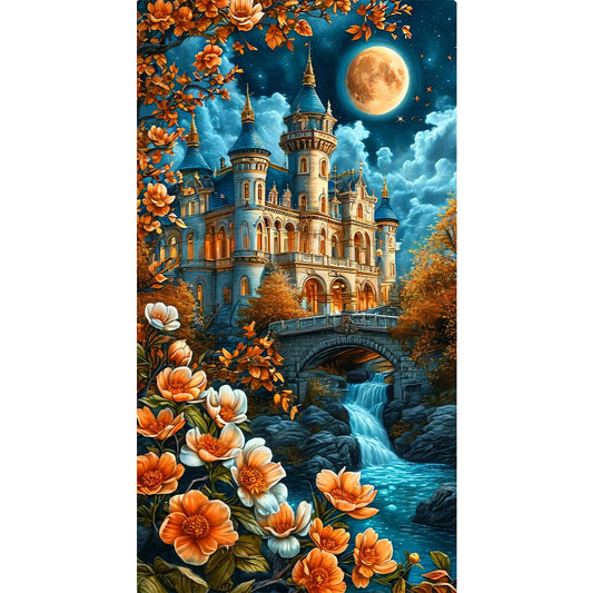 Diamond Painting - Full Round - Castle Under The Moonlight (40*70CM)