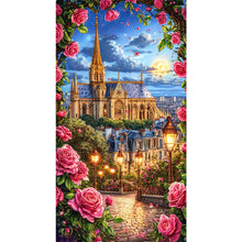 Load image into Gallery viewer, Diamond Painting - Full Round - Flowers And Castle (40*70CM)