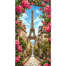 Load image into Gallery viewer, Diamond Painting - Full Round - Eiffel Tower And Flowers (40*70CM)