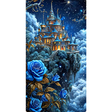 Load image into Gallery viewer, Diamond Painting - Full Round - Castle And Blue Enchantress Flower (40*70CM)