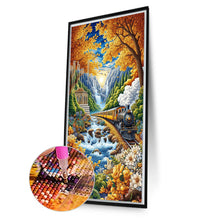 Load image into Gallery viewer, Diamond Painting - Full Round - Train Under Autumn Leaves (40*70CM)