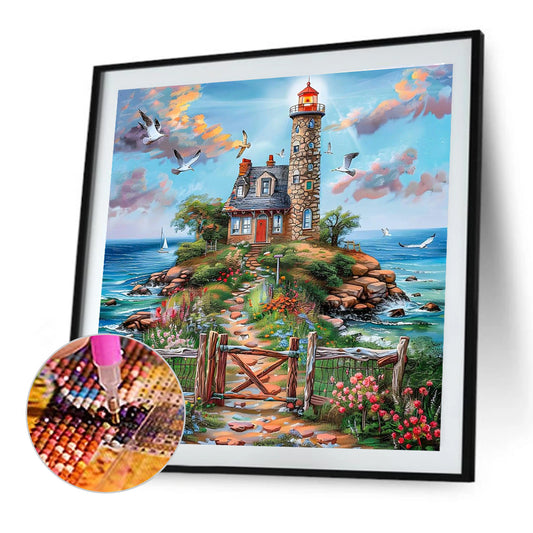 Diamond Painting - Full Round - House By The Sea (50*50CM)