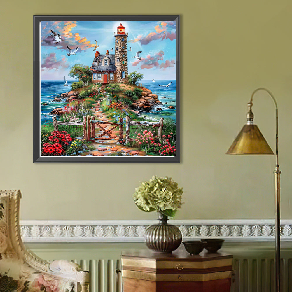 Diamond Painting - Full Round - House By The Sea (50*50CM)