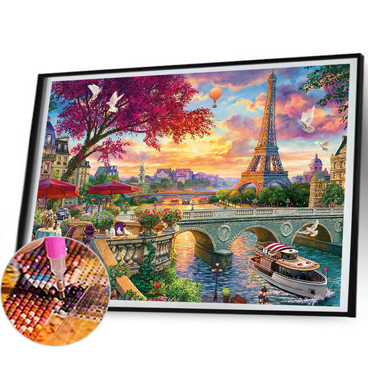 Diamond Painting - Full Round - Eiffel Tower Scenery (50*35CM)