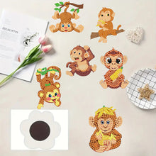 Load image into Gallery viewer, 6Pcs Acrylic Animals Diamond Painting Refrigerator Magnet for Fridge Whiteboards