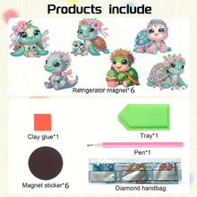 Load image into Gallery viewer, 6Pcs Acrylic Animals Diamond Painting Refrigerator Magnet for Fridge Whiteboards