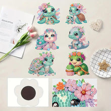 Load image into Gallery viewer, 6Pcs Acrylic Animals Diamond Painting Refrigerator Magnet for Fridge Whiteboards